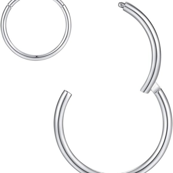 Hypoallergenic Surgical Steel Nose Rings - 18G 16G 14G 12G 10G 8G in Silver, Gol - Picture 1 of 7